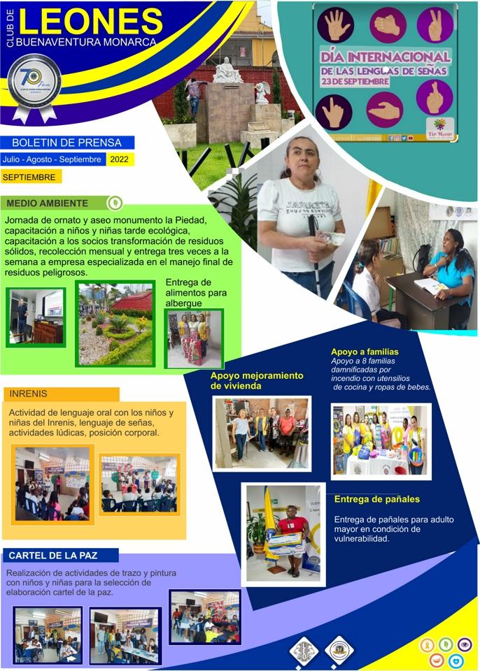 BOLETIN DE PRENSA JULIO, AGOSTO, SEPTIEMBRE 2022