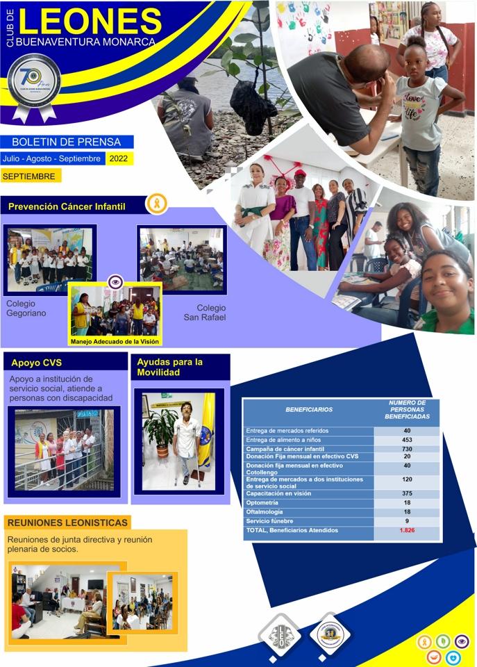 BOLETIN DE PRENSA JULIO, AGOSTO, SEPTIEMBRE 2022